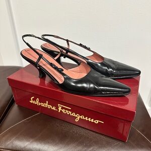 Ferragamo Black Slingback, 8.5